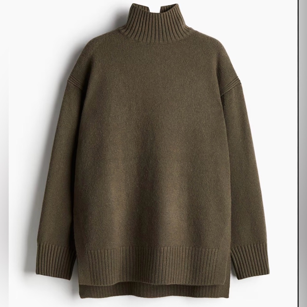 H&M Dark Olive Turtleneck Sweater